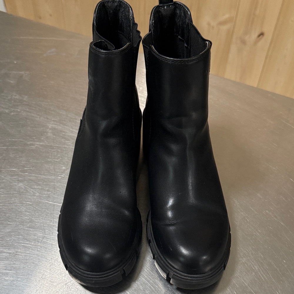 Black Leather Ankle Boots